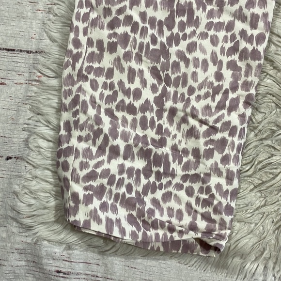 NWT J. Crew Pleated Straight Leg linen-blend pant in lilac giraffe print - Picture 10 of 11